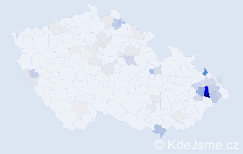 Příjmení: 'Gilarová', počet výskytů 133 v celé ČR