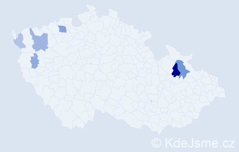 Příjmení: 'Bandry', počet výskytů 22 v celé ČR