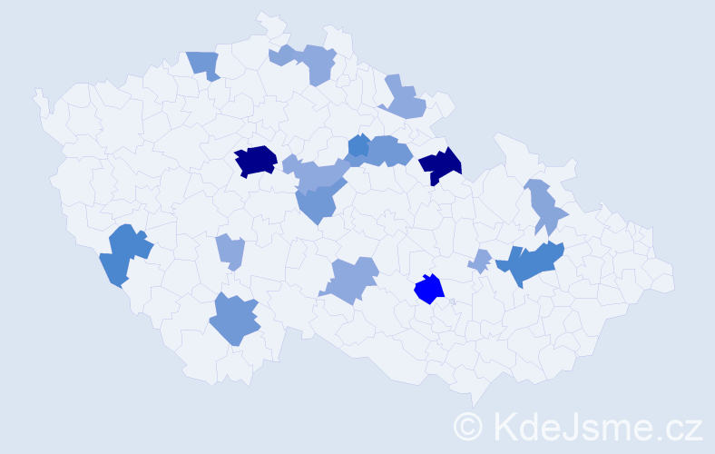 Příjmení: 'Kluger', počet výskytů 60 v celé ČR