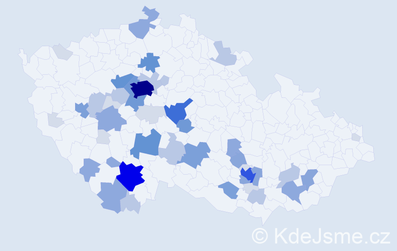 Příjmení: 'Dudák', počet výskytů 164 v celé ČR
