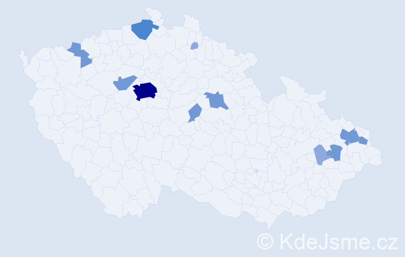 Příjmení: 'Károlyiová', počet výskytů 25 v celé ČR