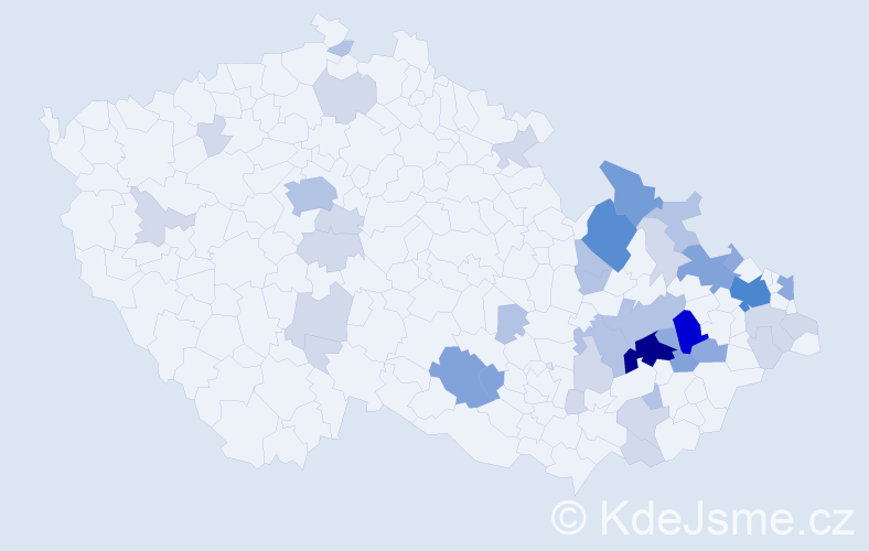 Příjmení: 'Kajnarová', počet výskytů 112 v celé ČR