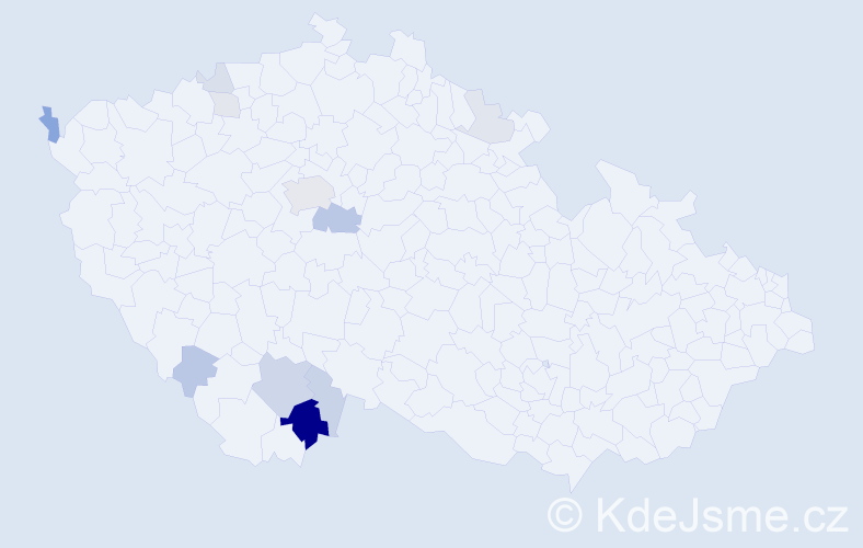 Příjmení: 'Skamene', počet výskytů 31 v celé ČR