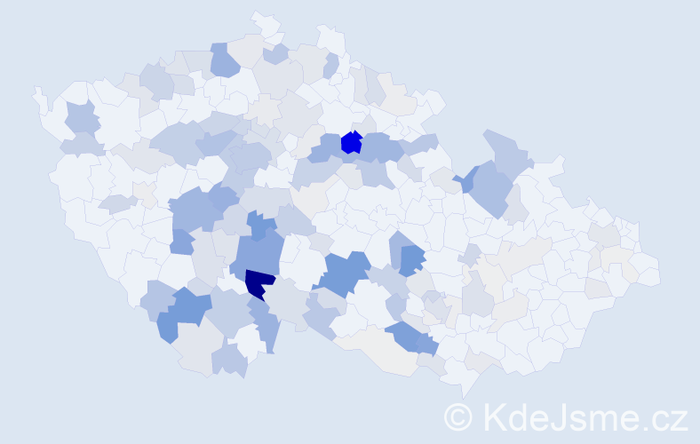 Příjmení: 'Vondruška', počet výskytů 593 v celé ČR