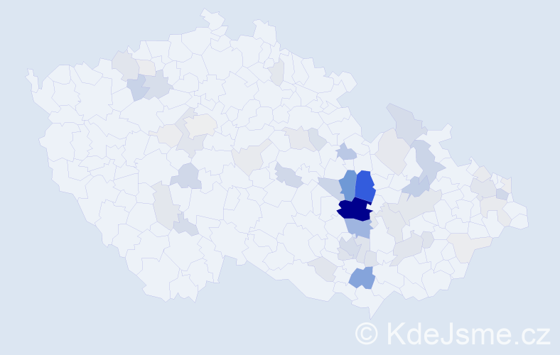 Příjmení: 'Kaderka', počet výskytů 232 v celé ČR