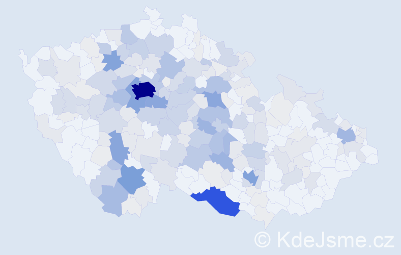 Příjmení: 'Fousek', počet výskytů 832 v celé ČR
