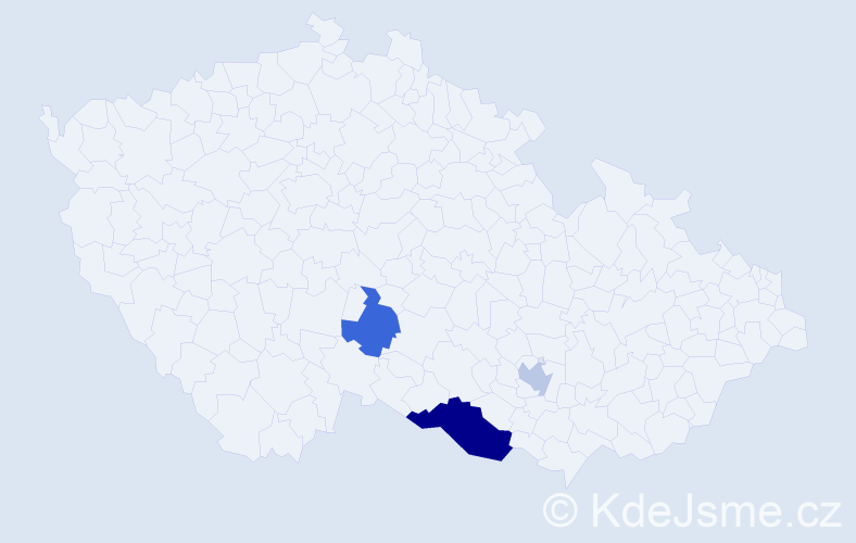 Příjmení: 'Brounková', počet výskytů 5 v celé ČR