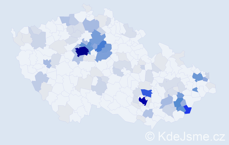 Příjmení: 'Hlavičková', počet výskytů 422 v celé ČR