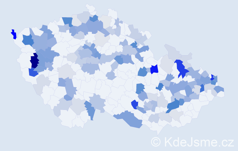 Příjmení: 'Takáč', počet výskytů 363 v celé ČR