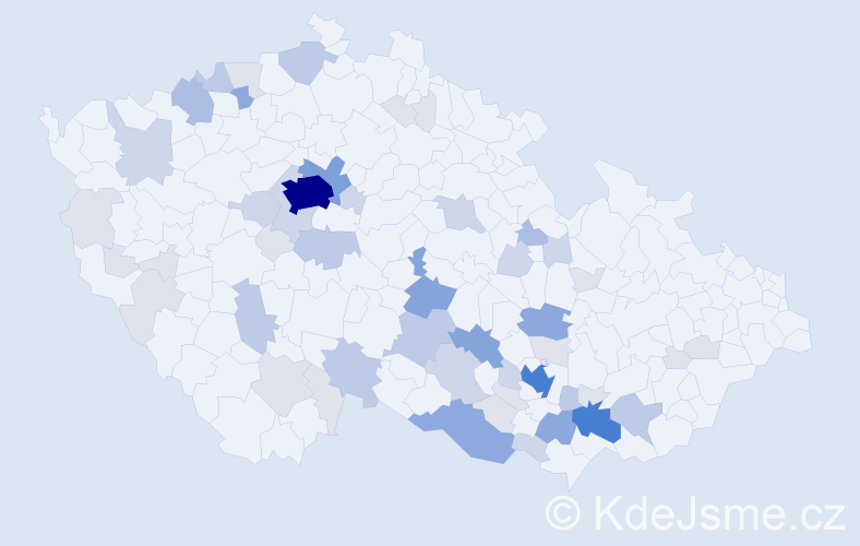 Příjmení: 'Rauš', počet výskytů 172 v celé ČR