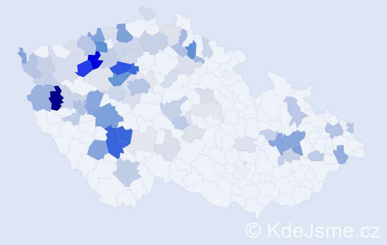 Příjmení: 'Kozelka', počet výskytů 287 v celé ČR