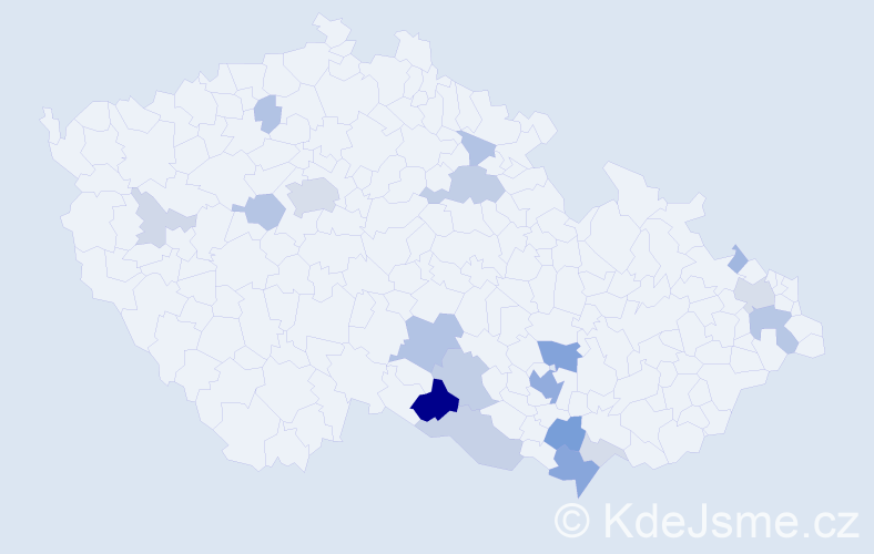 Příjmení: 'Ellinger', počet výskytů 64 v celé ČR