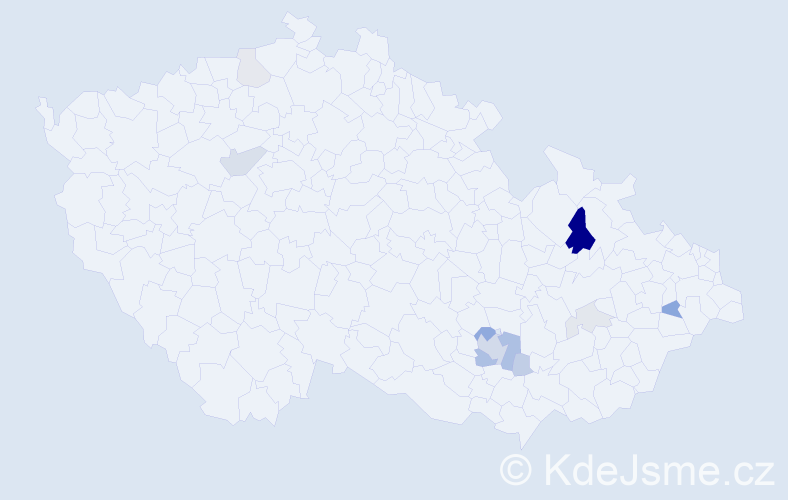 Příjmení: 'Ospalá', počet výskytů 28 v celé ČR