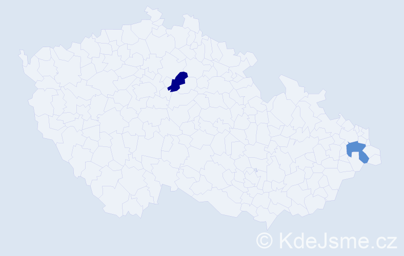 Příjmení: 'Kubačaková', počet výskytů 2 v celé ČR