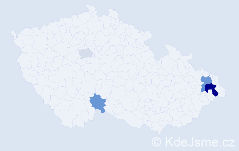 Příjmení: 'Oboda', počet výskytů 13 v celé ČR