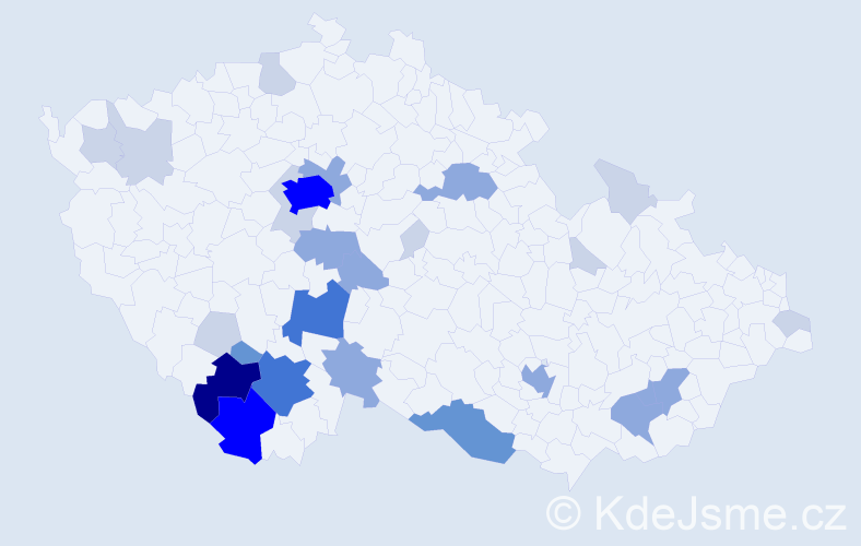 Příjmení: 'Vozábalová', počet výskytů 84 v celé ČR
