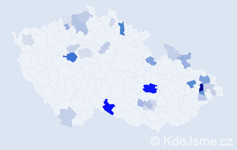 Příjmení: 'Libiš', počet výskytů 96 v celé ČR
