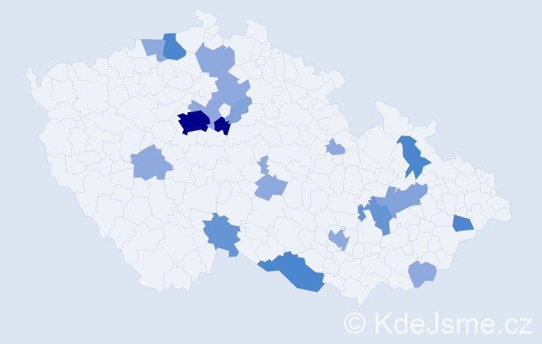 Příjmení: 'Urda', počet výskytů 51 v celé ČR