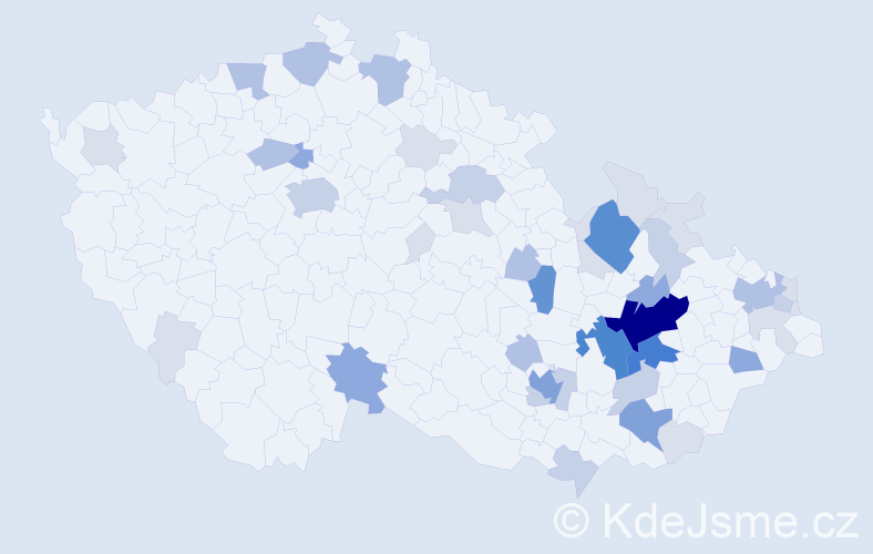 Příjmení: 'Kluka', počet výskytů 144 v celé ČR