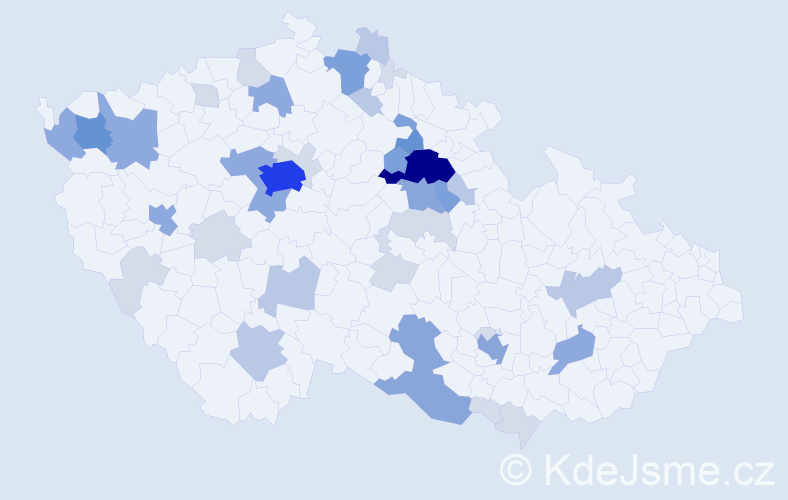 Příjmení: 'Dunda', počet výskytů 124 v celé ČR