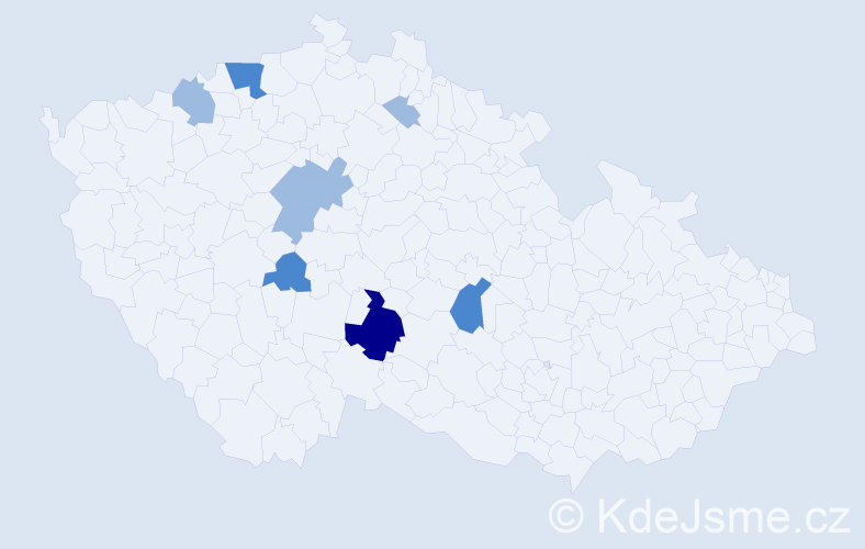 Příjmení: 'Weidemann', počet výskytů 15 v celé ČR