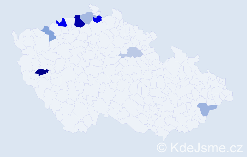 Příjmení: 'Bendel', počet výskytů 19 v celé ČR