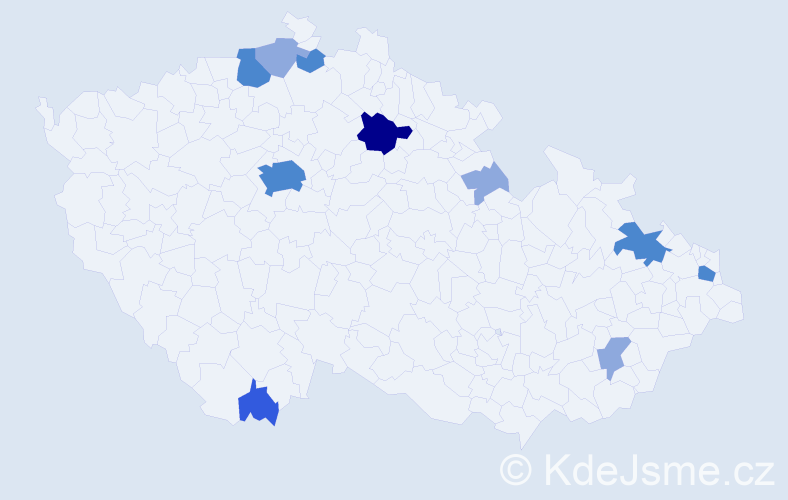 Příjmení: 'Wedlich', počet výskytů 21 v celé ČR