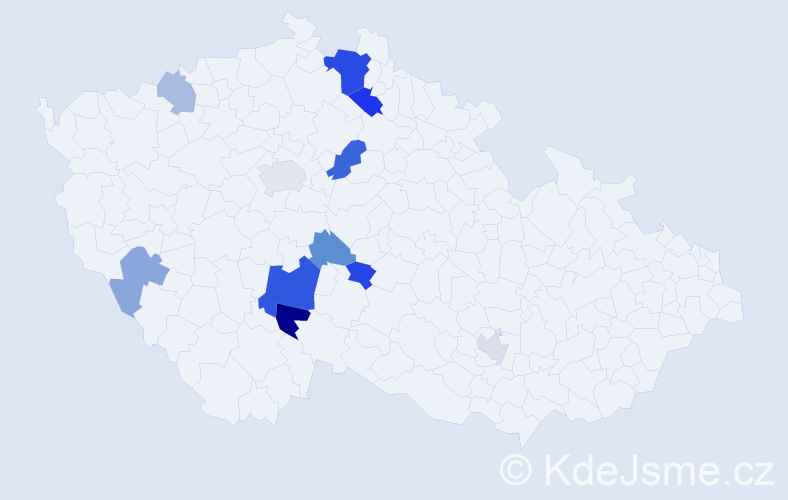 Příjmení: 'Moranová', počet výskytů 23 v celé ČR