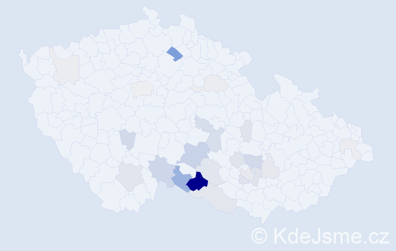 Příjmení: 'Fedrová', počet výskytů 67 v celé ČR