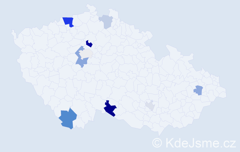 Příjmení: 'Carr', počet výskytů 19 v celé ČR