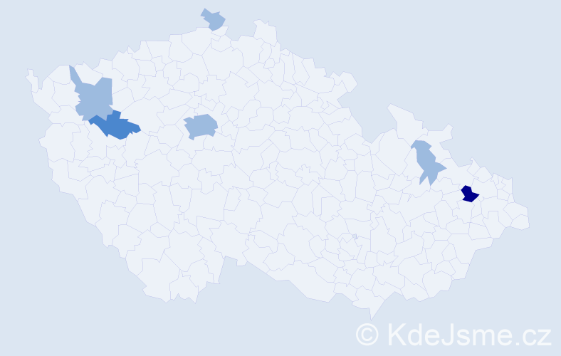 Příjmení: 'Leja', počet výskytů 10 v celé ČR