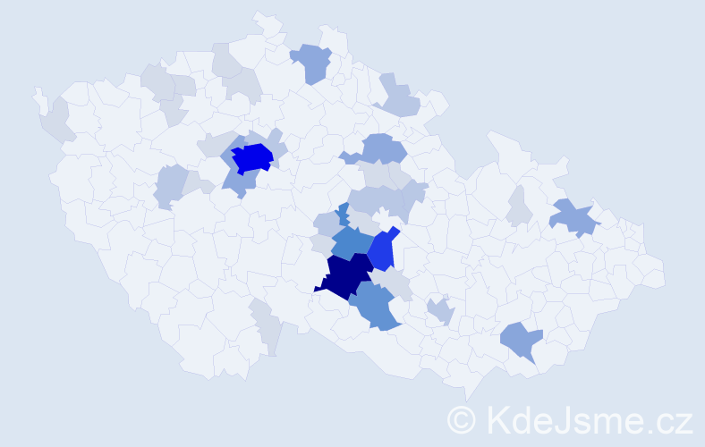 Příjmení: 'Bruknerová', počet výskytů 106 v celé ČR
