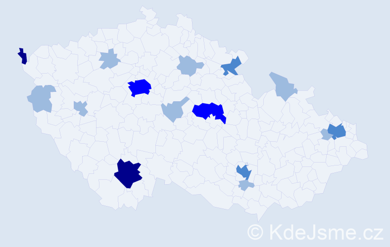 Příjmení: 'Ninh', počet výskytů 28 v celé ČR