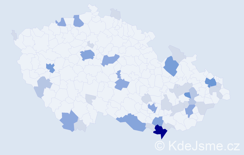 Příjmení: 'Mikulič', počet výskytů 94 v celé ČR