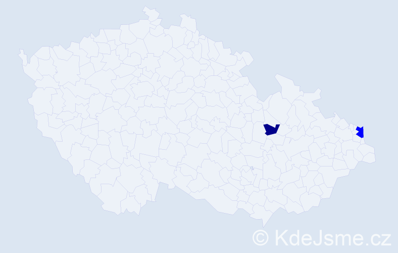 Příjmení: 'Tolnai', počet výskytů 5 v celé ČR