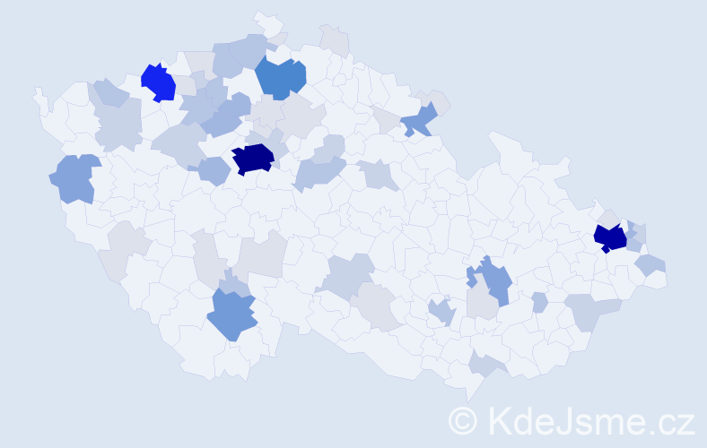 Příjmení: 'Marcin', počet výskytů 190 v celé ČR