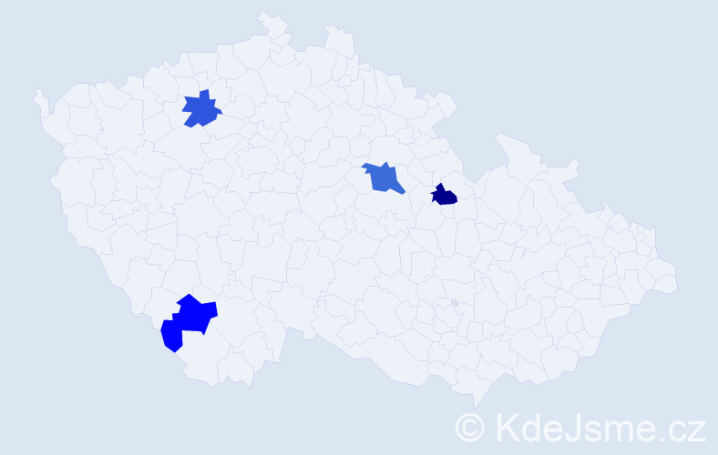 Příjmení: 'Bankovová', počet výskytů 10 v celé ČR