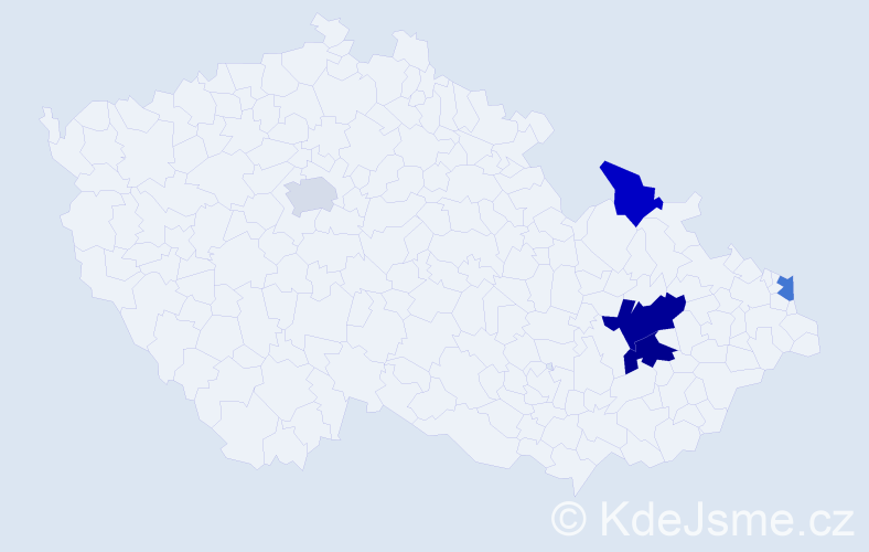 Příjmení: 'Rendárová', počet výskytů 8 v celé ČR