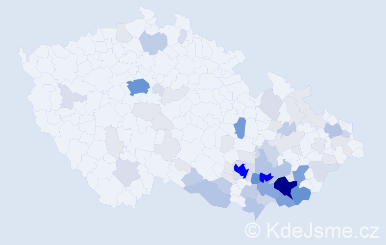 Příjmení: 'Rybnikářová', počet výskytů 290 v celé ČR