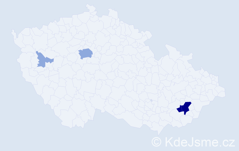 Příjmení: 'Vranec', počet výskytů 16 v celé ČR