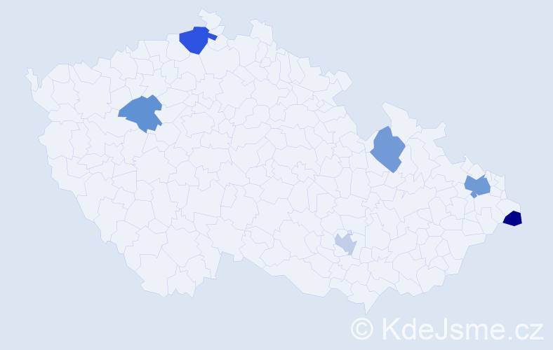 Příjmení: 'Jesch', počet výskytů 9 v celé ČR