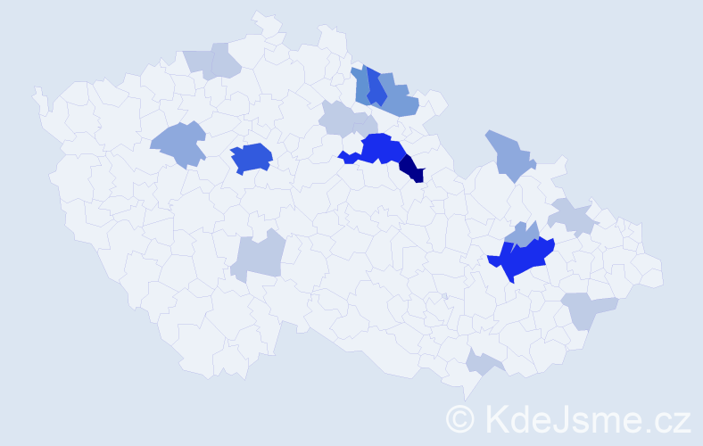 Příjmení: 'Prošvic', počet výskytů 57 v celé ČR