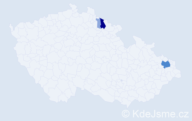 Příjmení: 'Kuh', počet výskytů 10 v celé ČR