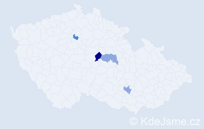 Příjmení: 'Vanát', počet výskytů 9 v celé ČR