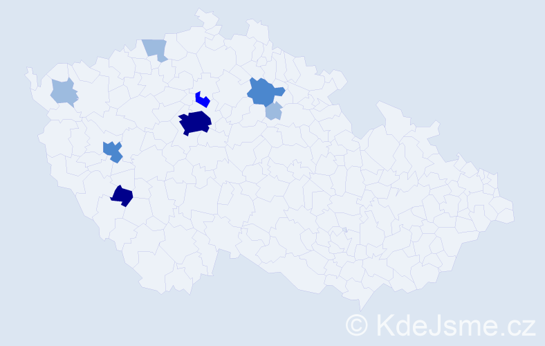 Příjmení: 'Capratová', počet výskytů 18 v celé ČR
