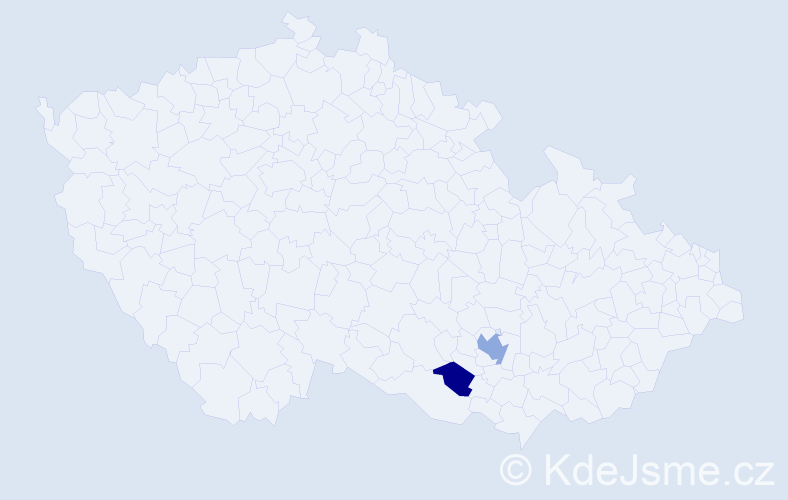 Příjmení: 'Gigimov', počet výskytů 6 v celé ČR
