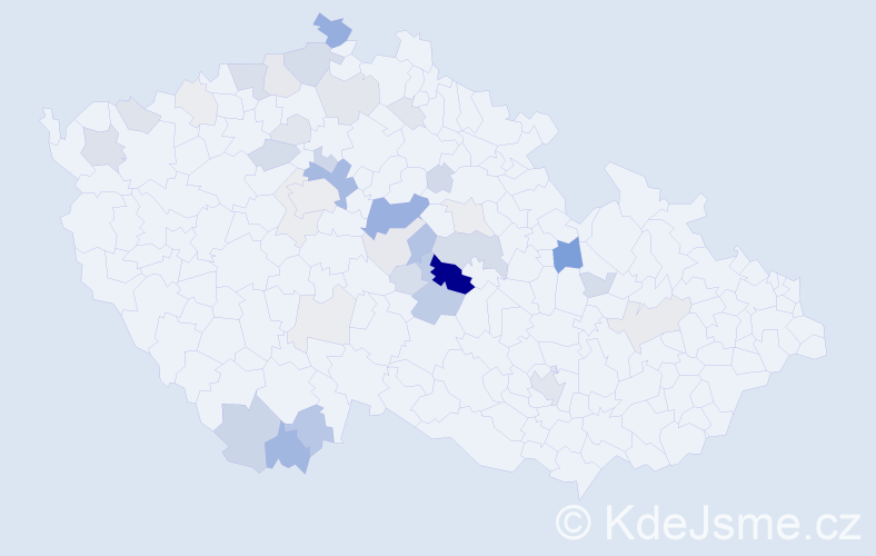 Příjmení: 'Machka', počet výskytů 123 v celé ČR