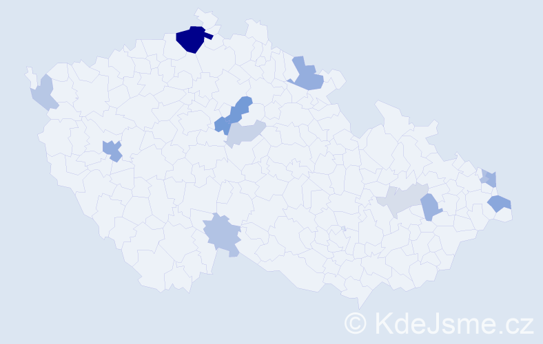Příjmení: 'Zuček', počet výskytů 31 v celé ČR