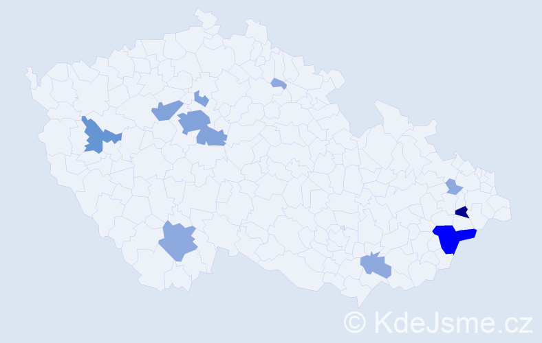Příjmení: 'Tabáčková', počet výskytů 29 v celé ČR