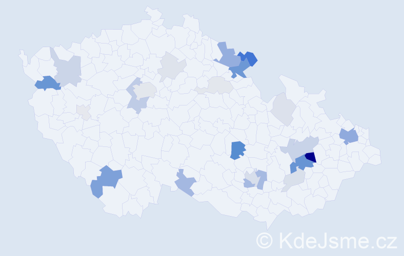 Příjmení: 'Pročková', počet výskytů 77 v celé ČR